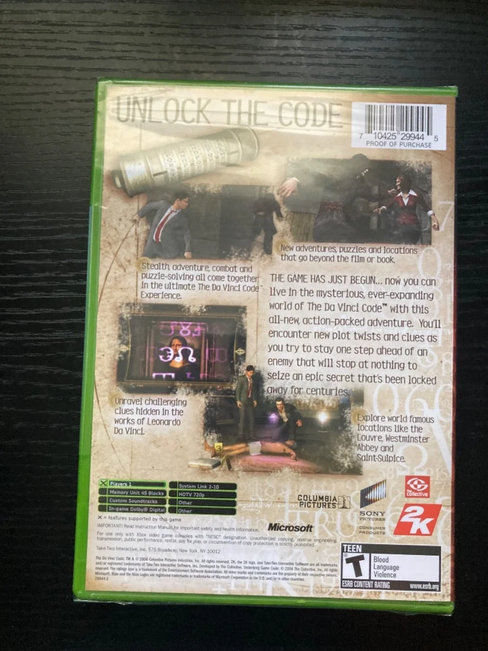 Da Vinci Code (Microsoft Xbox, 2006) - NEW